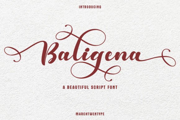 Baligena Script Font for Romantic Campaign Visuals